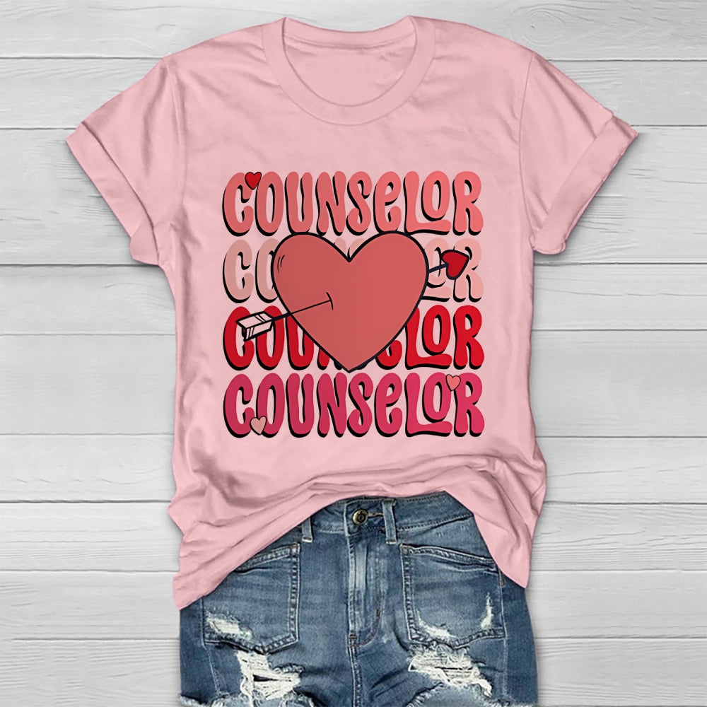 Counselor Love Heart Graphic Healthwear T-shirt