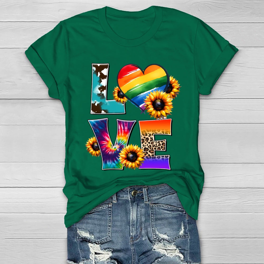 Love Colorful Sunflowers Healthwear T-shirt