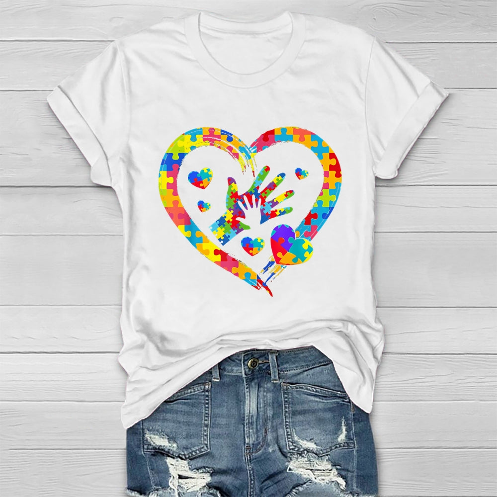 Autism Colorful Puzzle Healthwear T-shirt