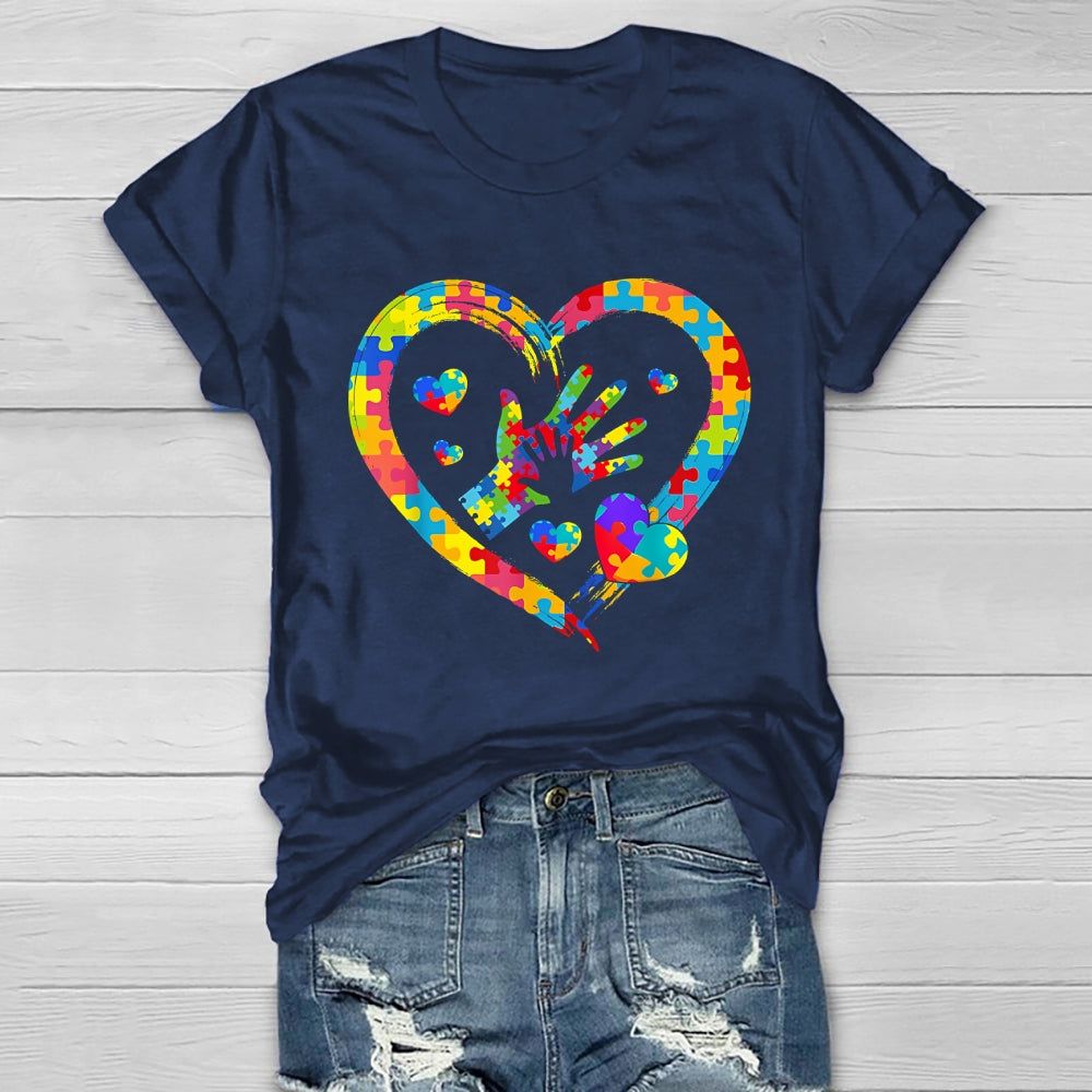 Autism Colorful Puzzle Healthwear T-shirt