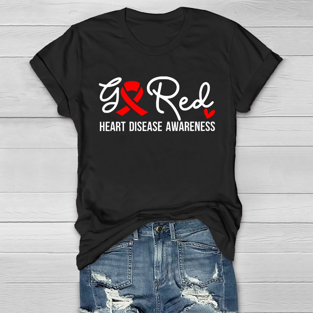 Heart Disease Awareness Go Red Healthwear T-shirt