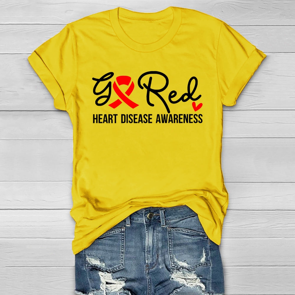 Heart Disease Awareness Go Red Healthwear T-shirt