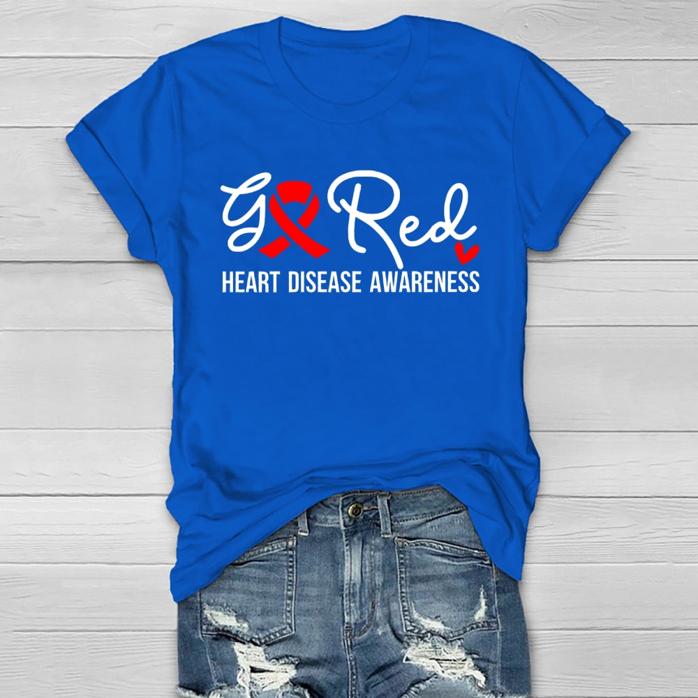 Heart Disease Awareness Go Red Healthwear T-shirt