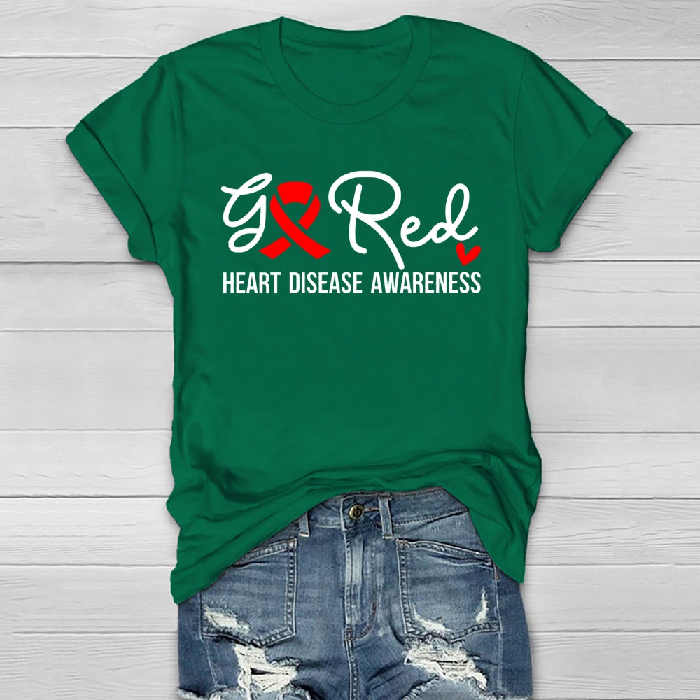 Heart Disease Awareness Go Red Healthwear T-shirt