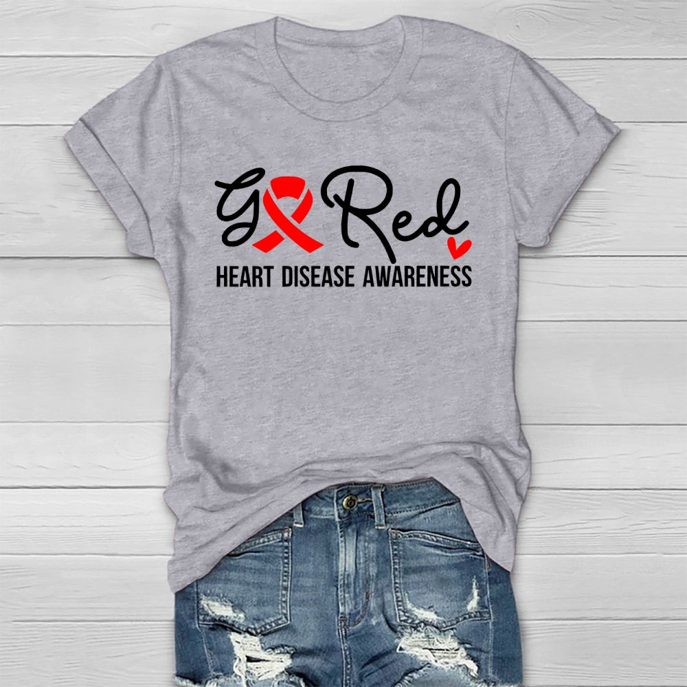 Heart Disease Awareness Go Red Healthwear T-shirt