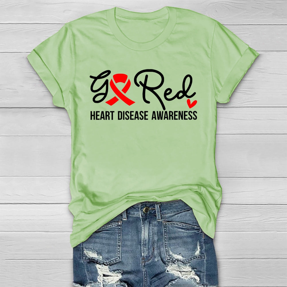 Heart Disease Awareness Go Red Healthwear T-shirt