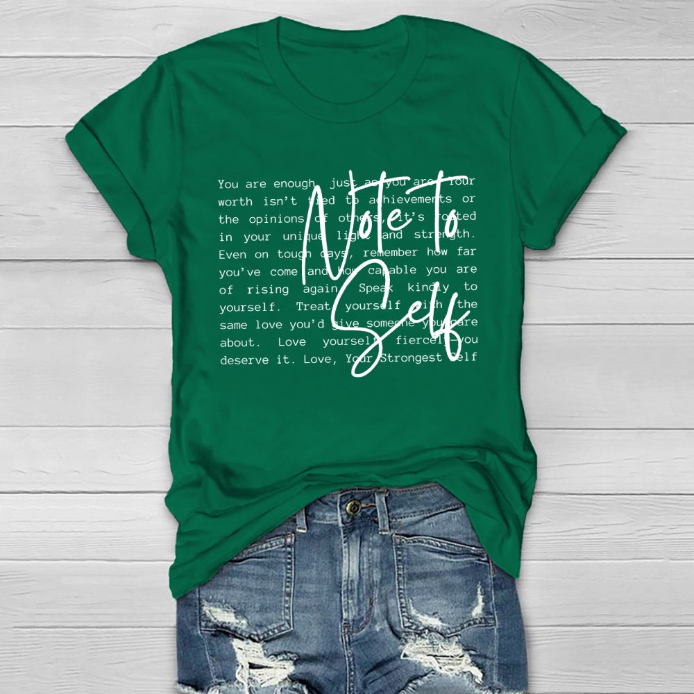 Note To Self  Healthwear T-shirt
