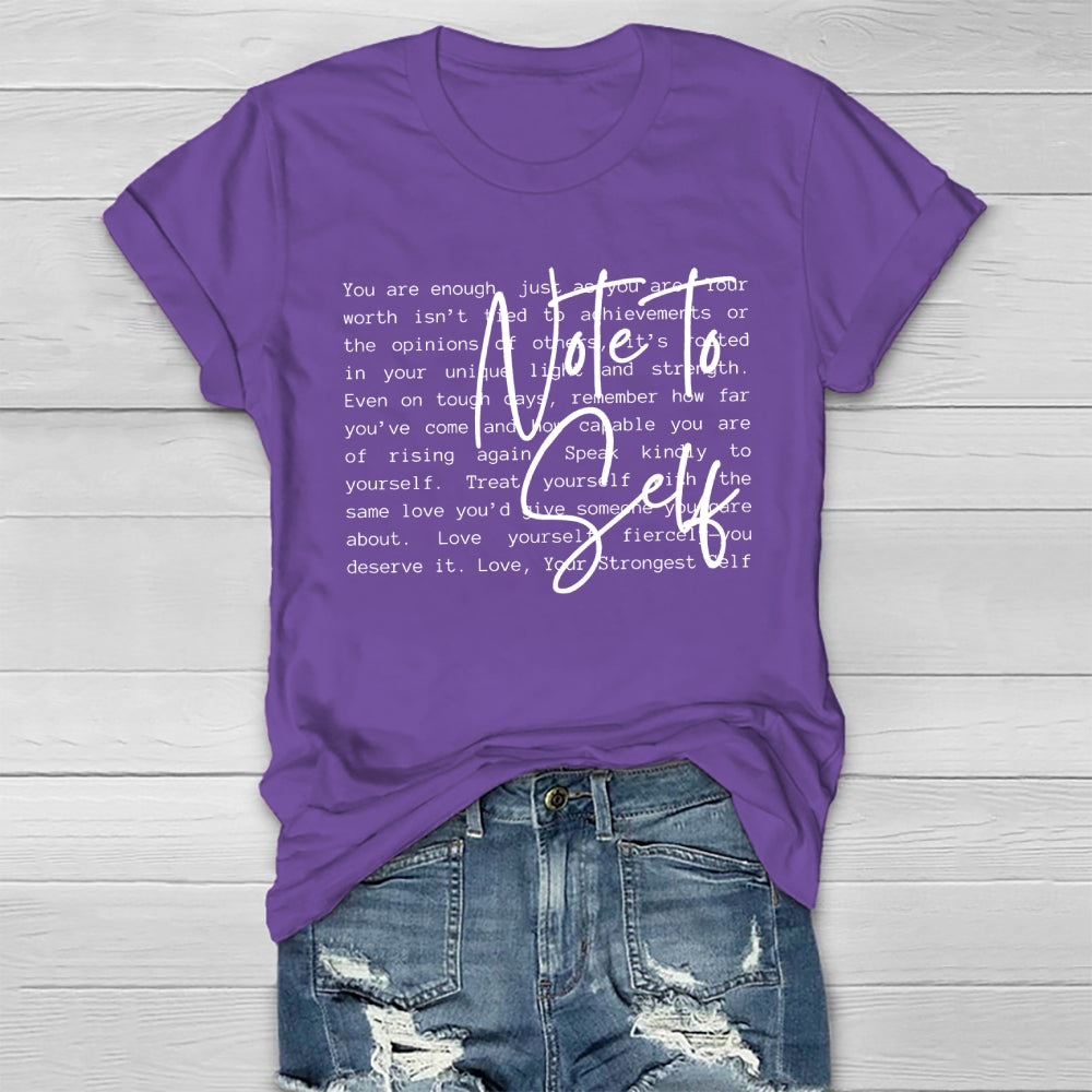 Note To Self  Healthwear T-shirt