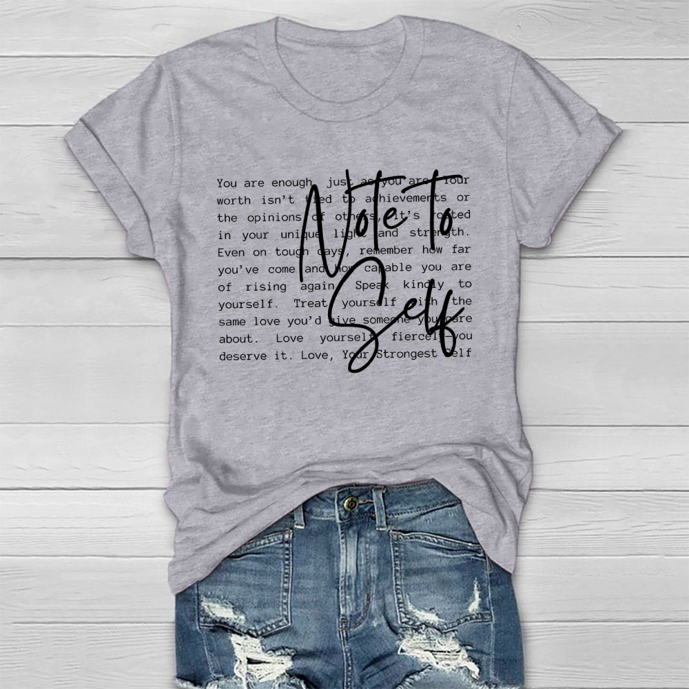Note To Self  Healthwear T-shirt