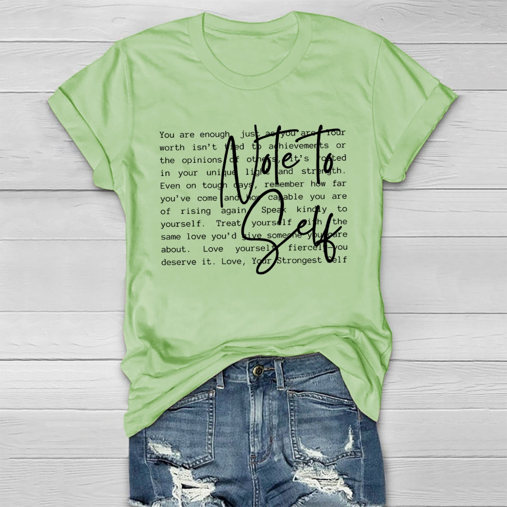 Note To Self  Healthwear T-shirt