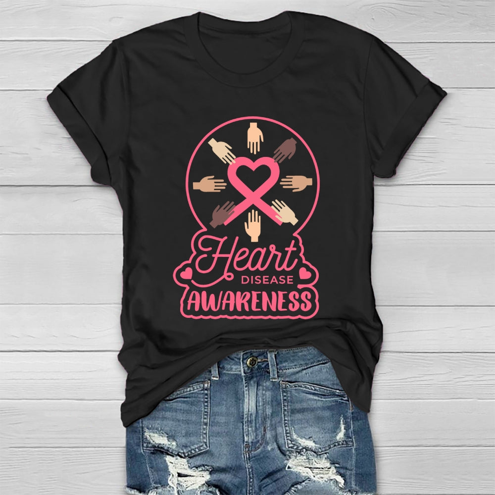 Heart Disease Awareness Palm Healthwear T-shirt