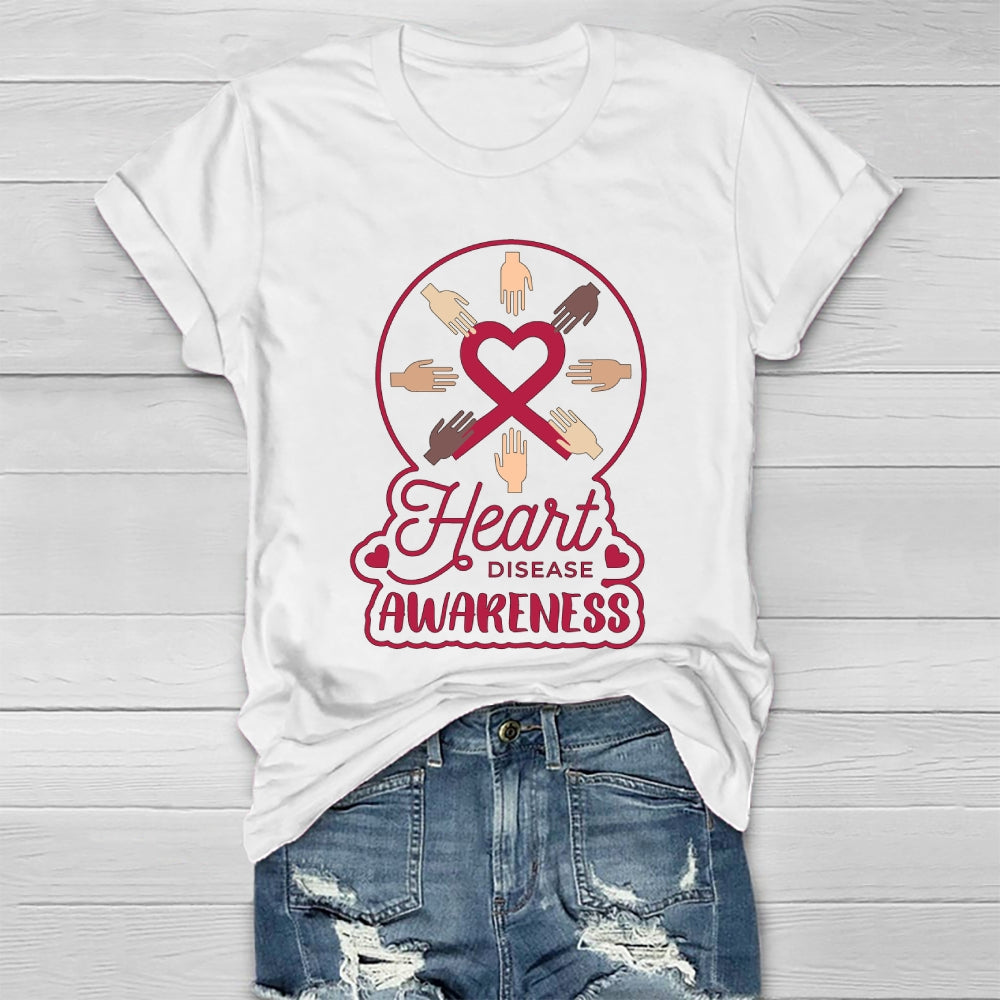 Heart Disease Awareness Palm Healthwear T-shirt