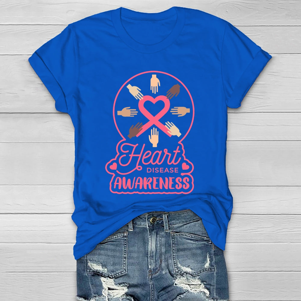 Heart Disease Awareness Palm Healthwear T-shirt