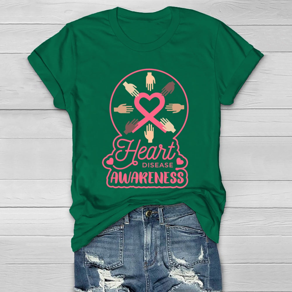 Heart Disease Awareness Palm Healthwear T-shirt