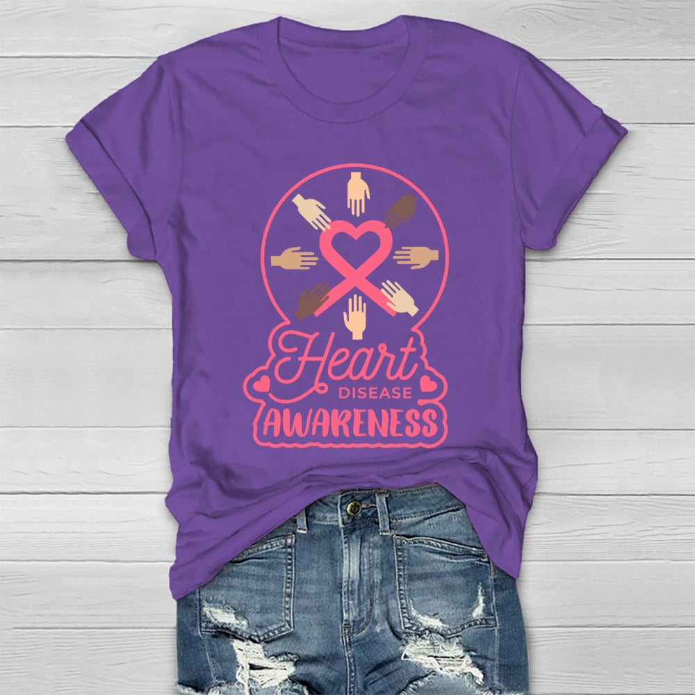 Heart Disease Awareness Palm Healthwear T-shirt