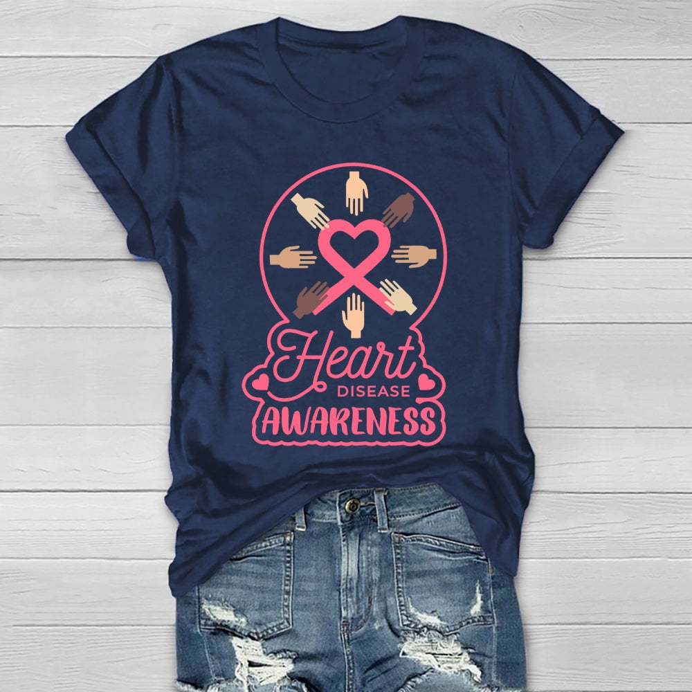 Heart Disease Awareness Palm Healthwear T-shirt