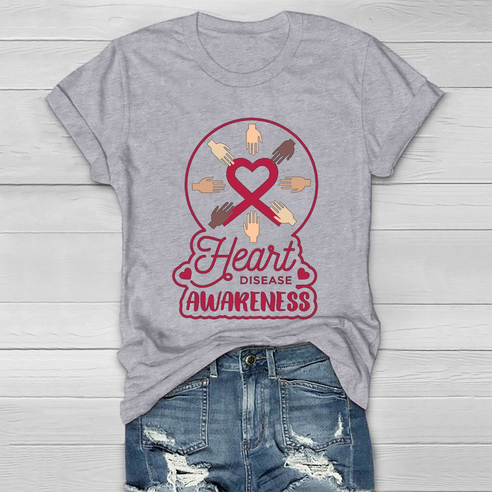 Heart Disease Awareness Palm Healthwear T-shirt