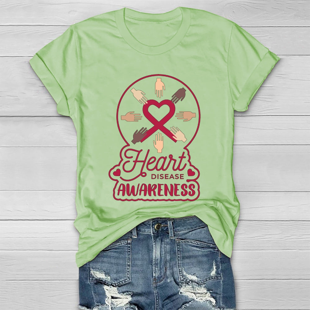 Heart Disease Awareness Palm Healthwear T-shirt