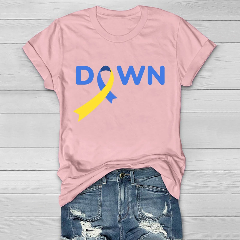 Down Blue Yellow Ribbon Healthwear T-shirt