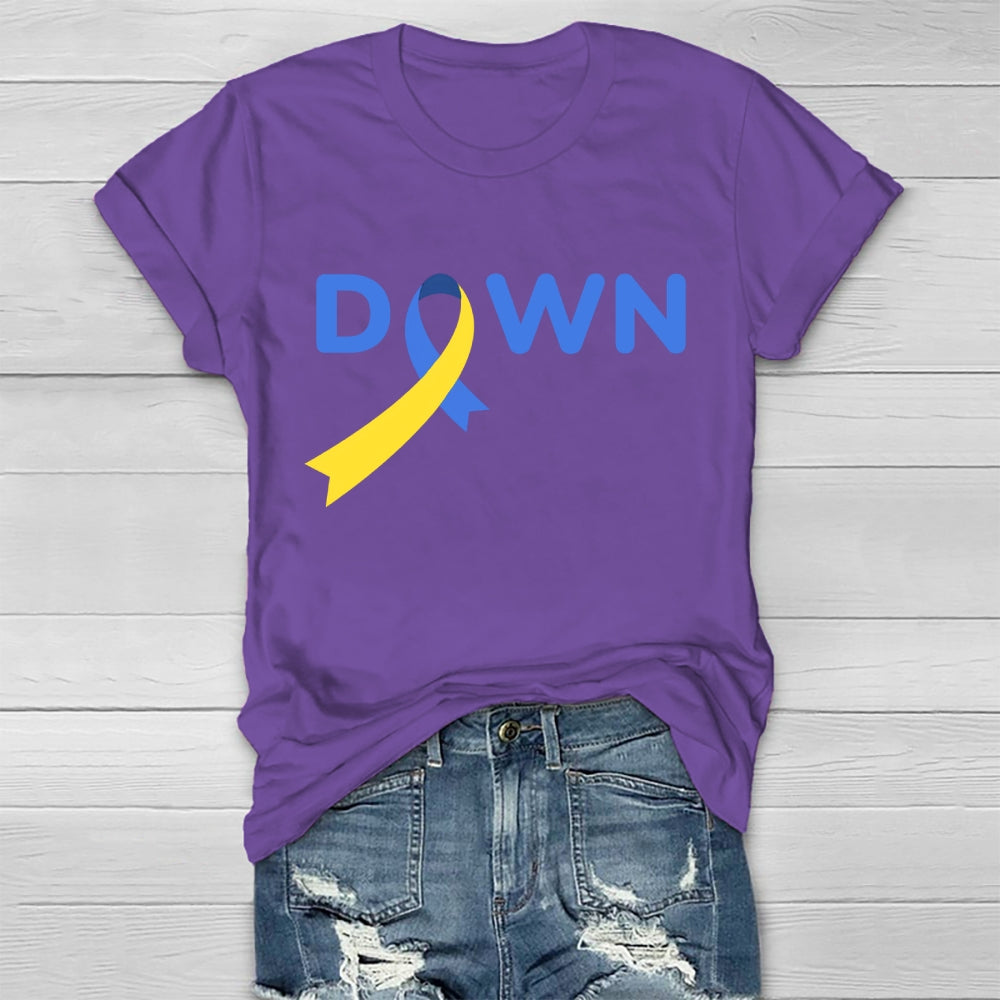 Down Blue Yellow Ribbon Healthwear T-shirt