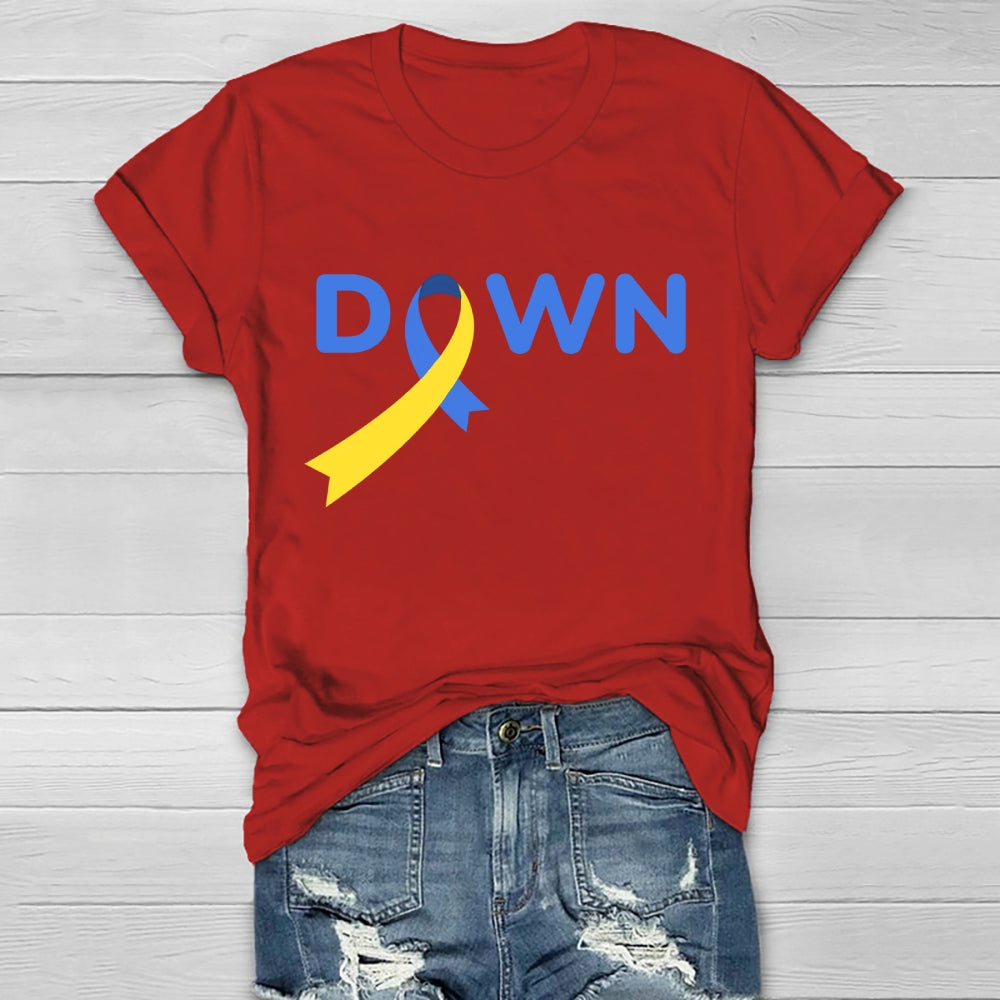 Down Blue Yellow Ribbon Healthwear T-shirt