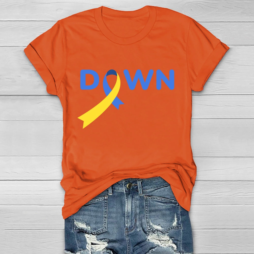 Down Blue Yellow Ribbon Healthwear T-shirt