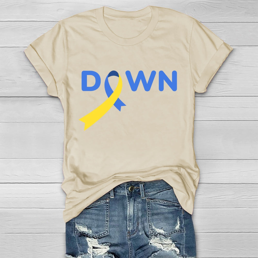 Down Blue Yellow Ribbon Healthwear T-shirt
