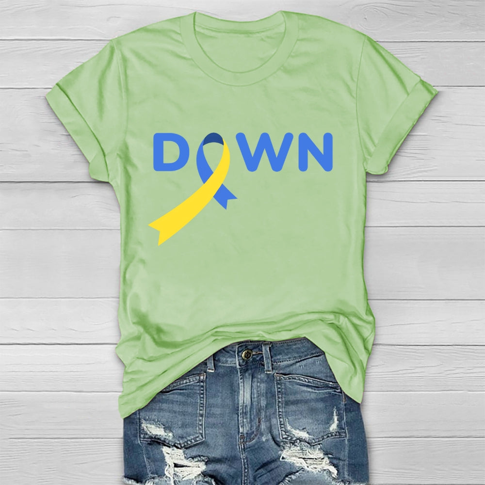 Down Blue Yellow Ribbon Healthwear T-shirt