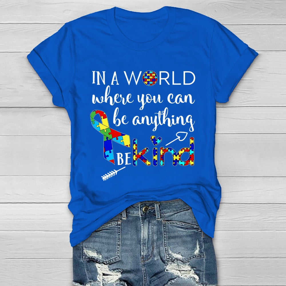 In A World Where You Can Be Anything Be Kind Puzzle Healthwear T-shirt