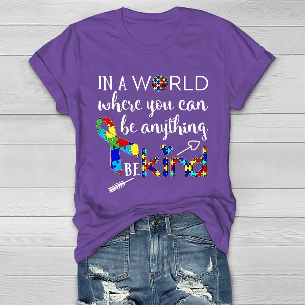 In A World Where You Can Be Anything Be Kind Puzzle Healthwear T-shirt
