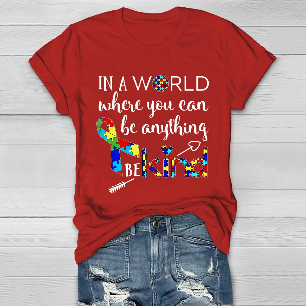 In A World Where You Can Be Anything Be Kind Puzzle Healthwear T-shirt