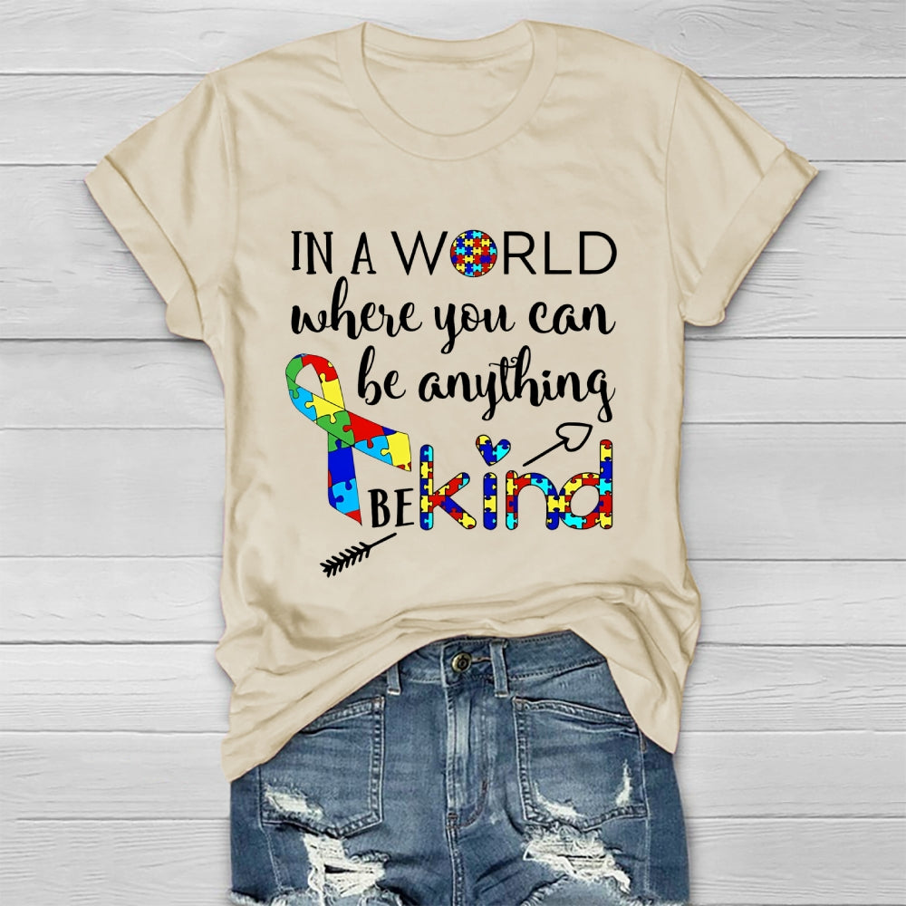 In A World Where You Can Be Anything Be Kind Puzzle Healthwear T-shirt