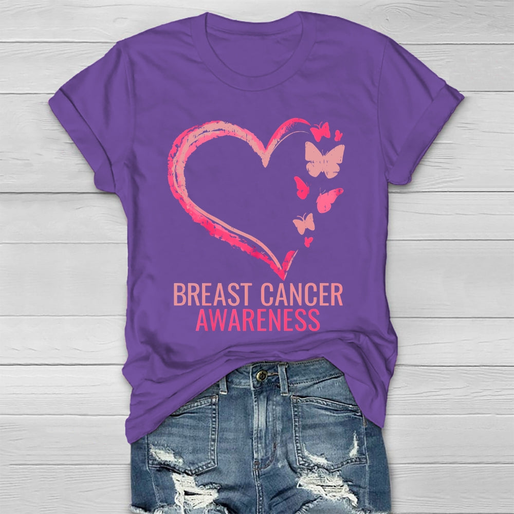Breast Cancer Awareness Loving Butterfly Healthwear T-shirt