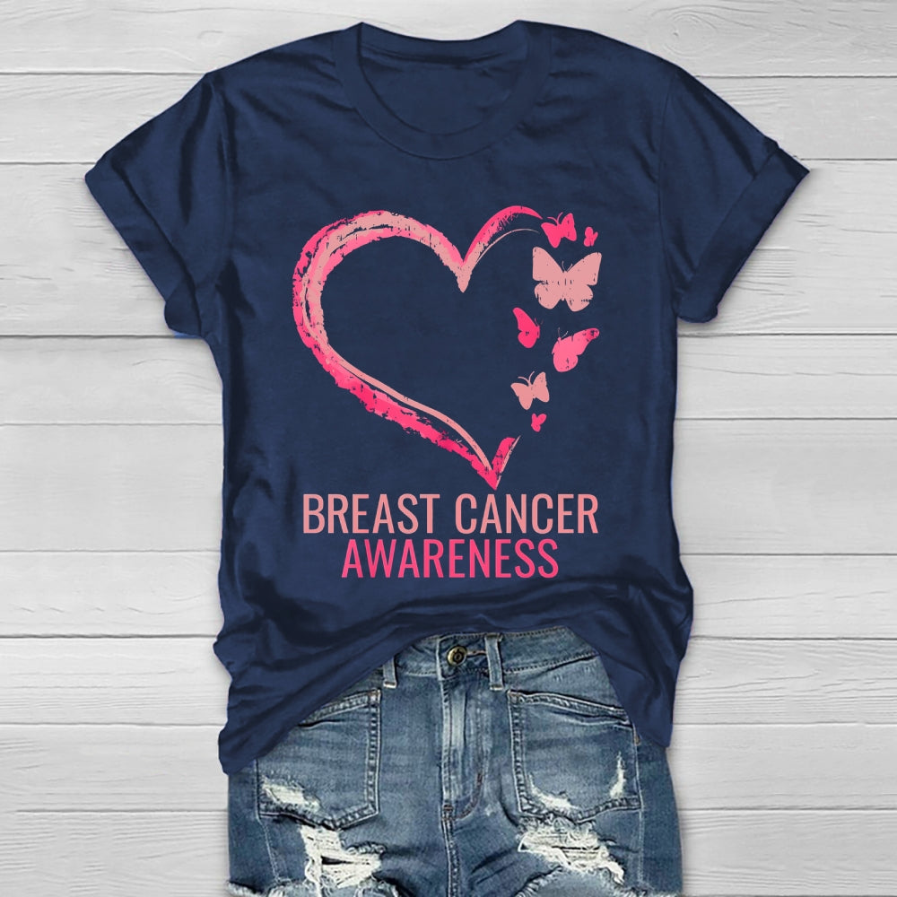 Breast Cancer Awareness Loving Butterfly Healthwear T-shirt