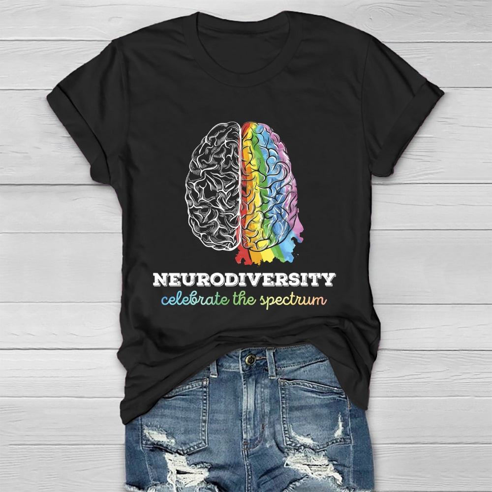 Neurodiversity Celebrate The Spectrum Brain Healthwear T-shirt