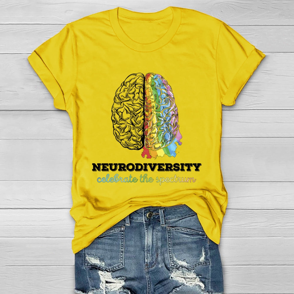 Neurodiversity Celebrate The Spectrum Brain Healthwear T-shirt