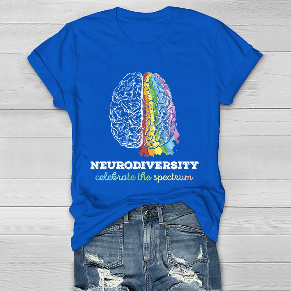 Neurodiversity Celebrate The Spectrum Brain Healthwear T-shirt