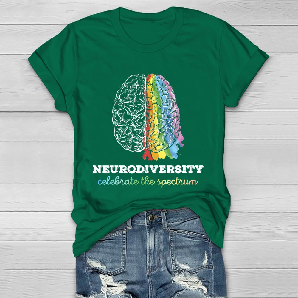Neurodiversity Celebrate The Spectrum Brain Healthwear T-shirt