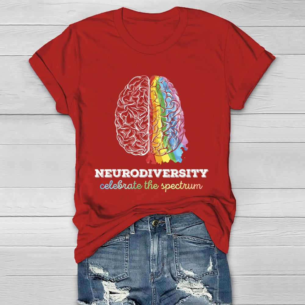 Neurodiversity Celebrate The Spectrum Brain Healthwear T-shirt