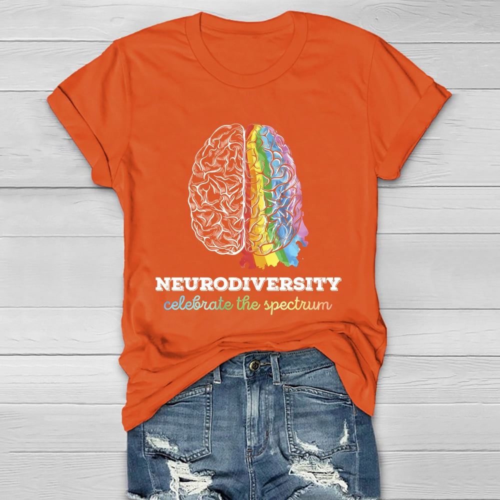 Neurodiversity Celebrate The Spectrum Brain Healthwear T-shirt