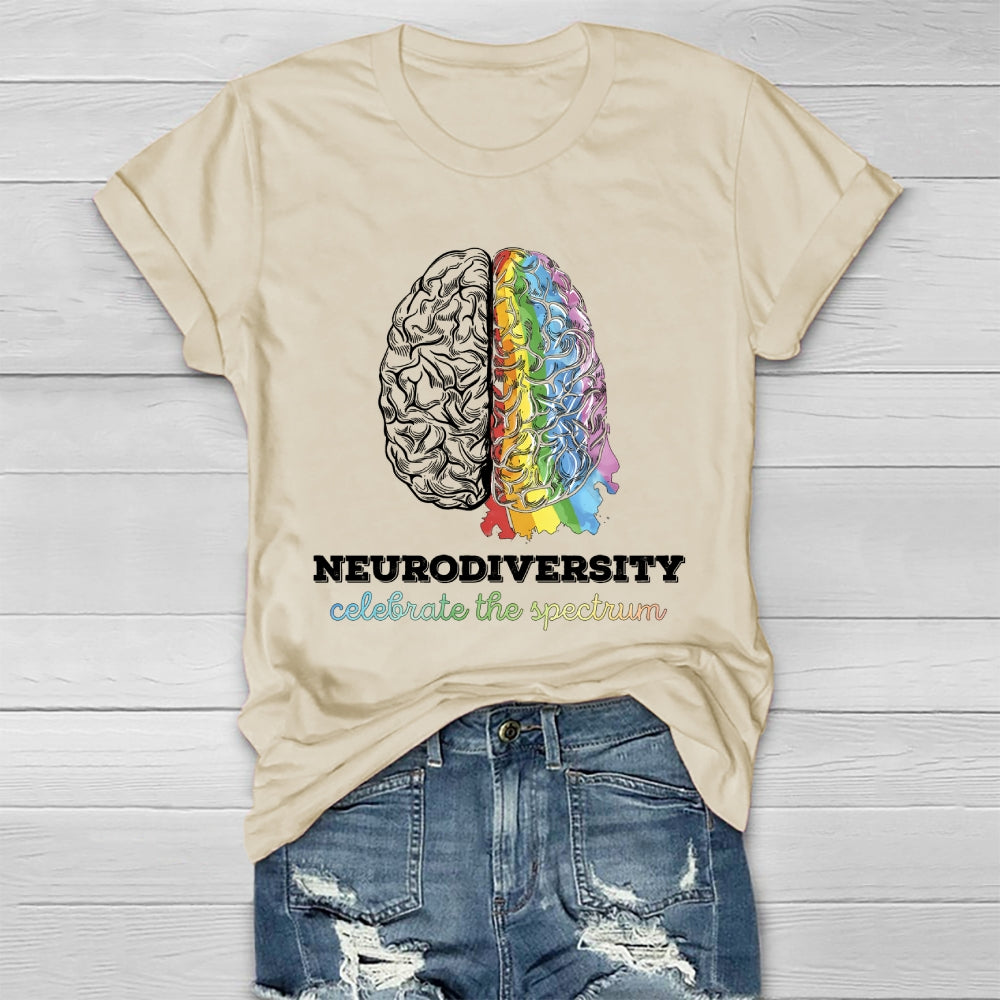 Neurodiversity Celebrate The Spectrum Brain Healthwear T-shirt