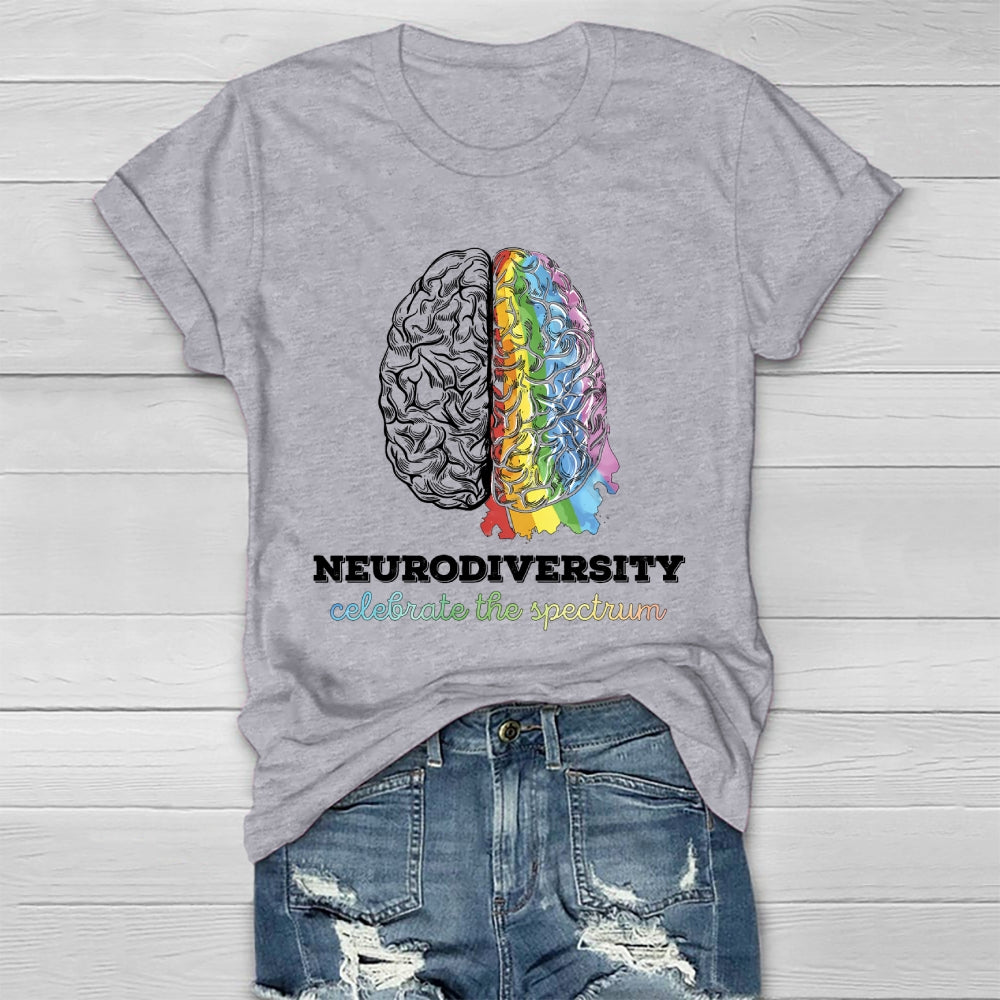 Neurodiversity Celebrate The Spectrum Brain Healthwear T-shirt