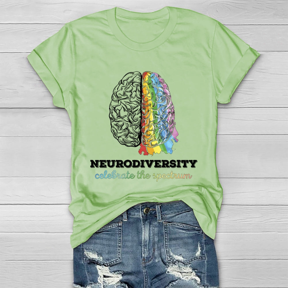 Neurodiversity Celebrate The Spectrum Brain Healthwear T-shirt