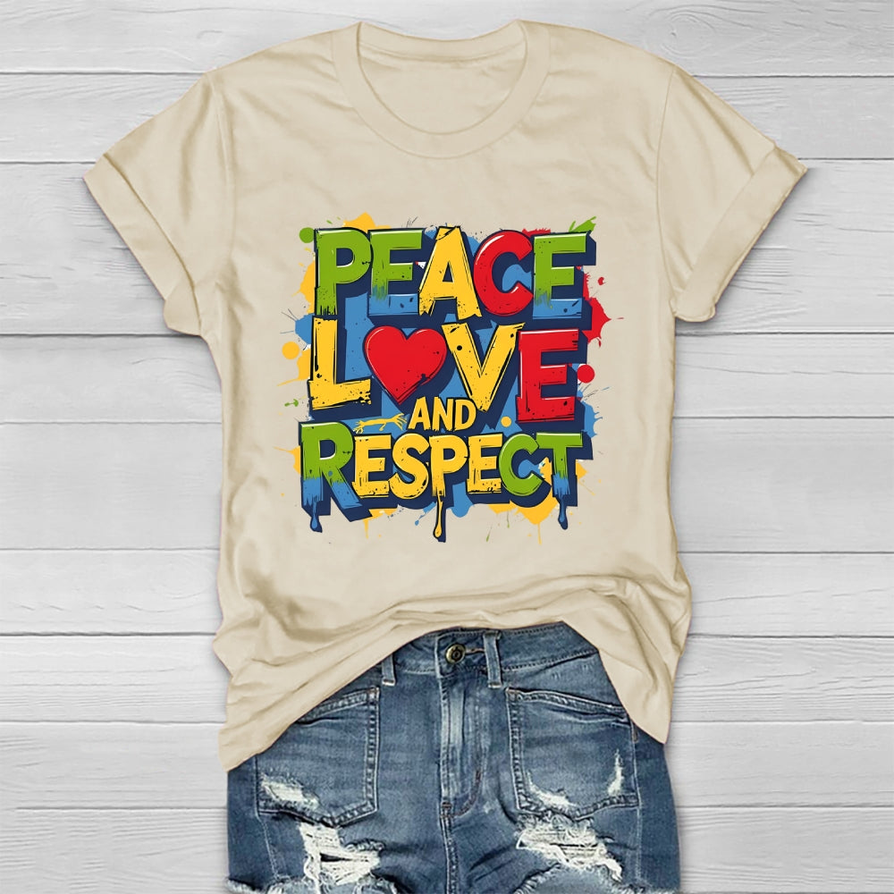 Peace Love And Respect  Healthwear T-shirt