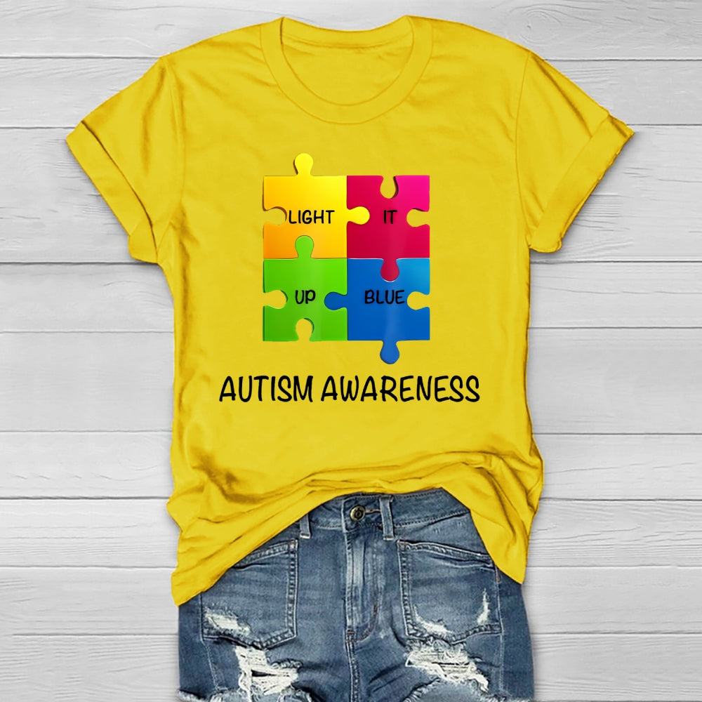 Light It Up Blue Autism Awareness  Healthwear T-shirt