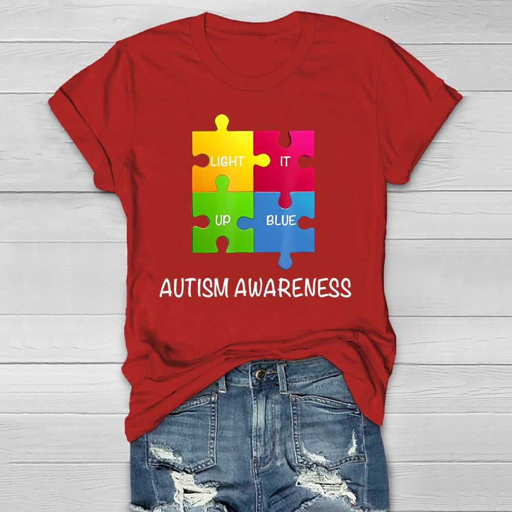 Light It Up Blue Autism Awareness  Healthwear T-shirt