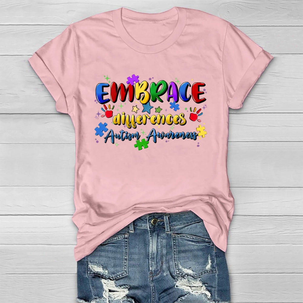 Embrace Differences Autism Awareness  Healthwear T-shirt