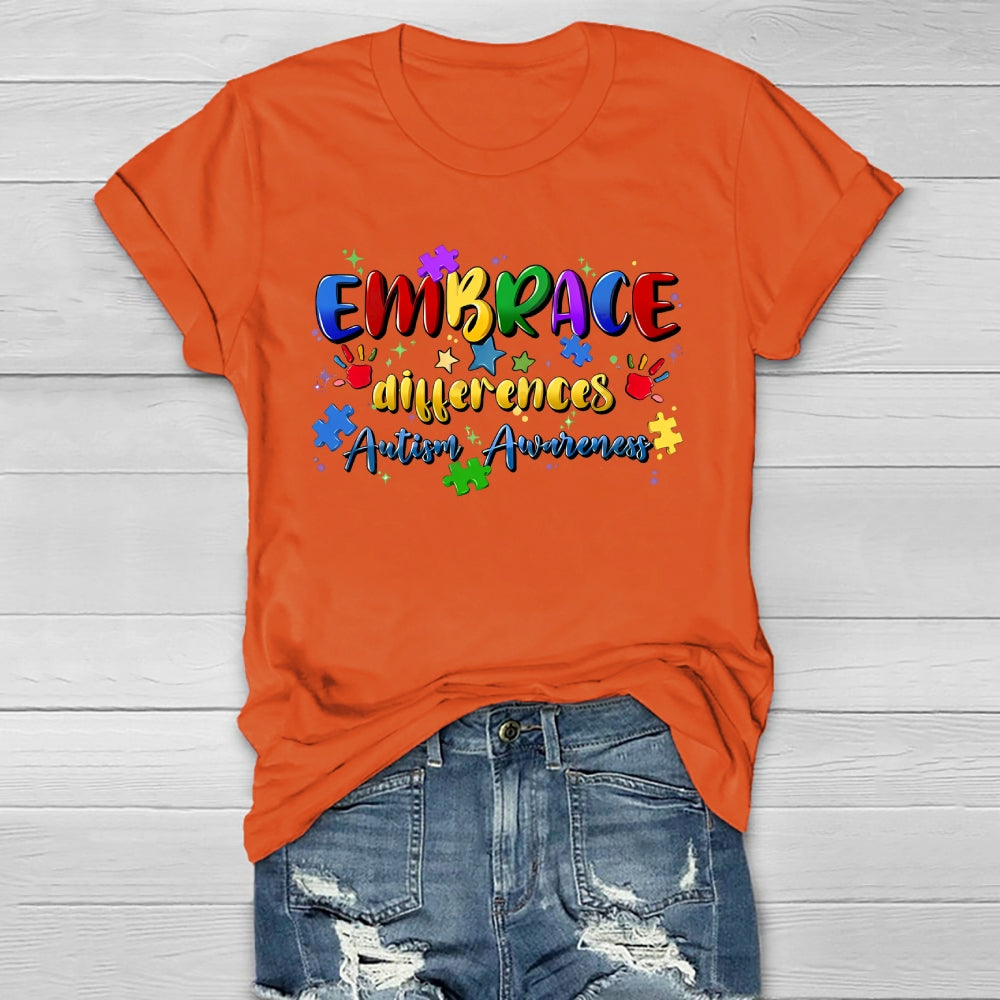 Embrace Differences Autism Awareness  Healthwear T-shirt
