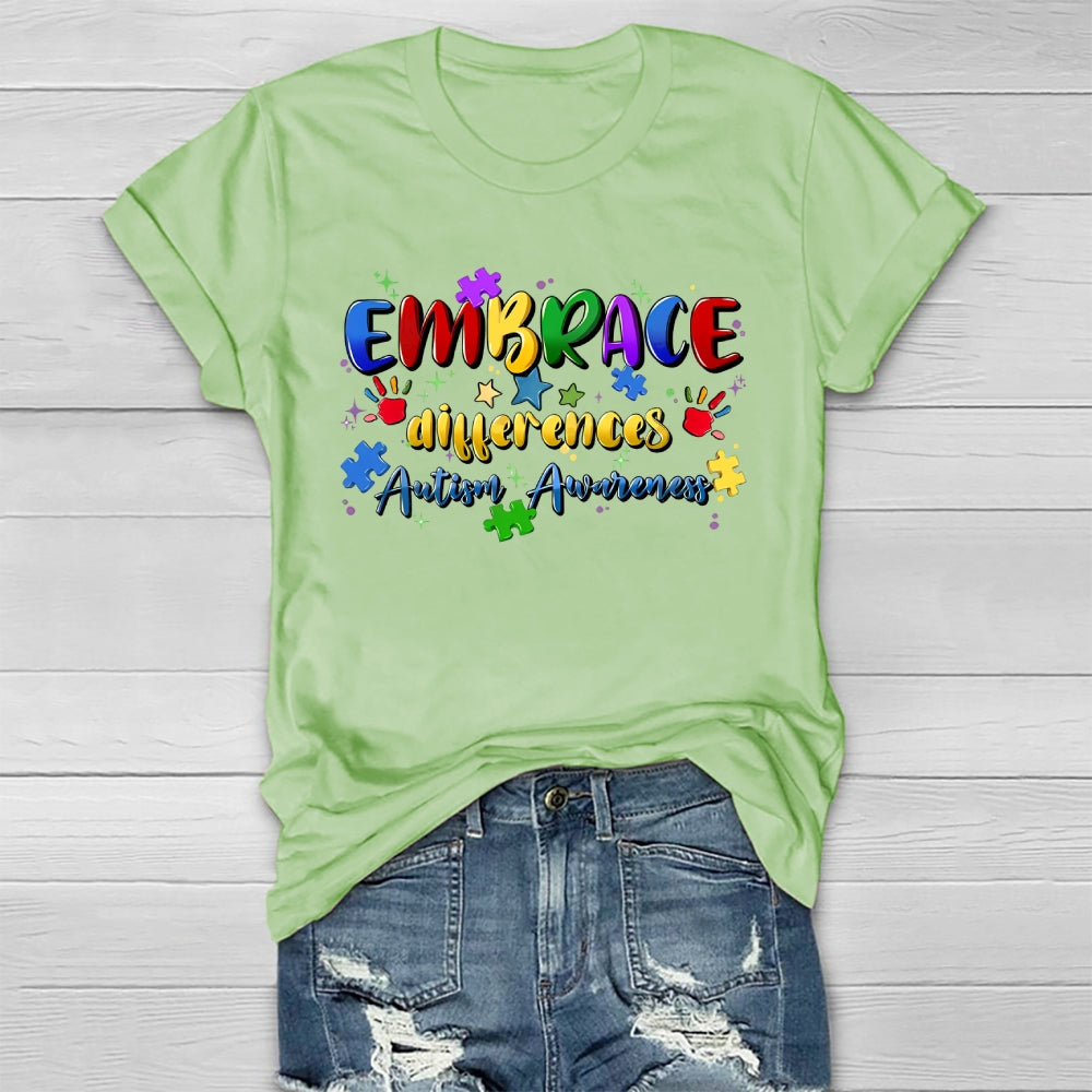 Embrace Differences Autism Awareness  Healthwear T-shirt