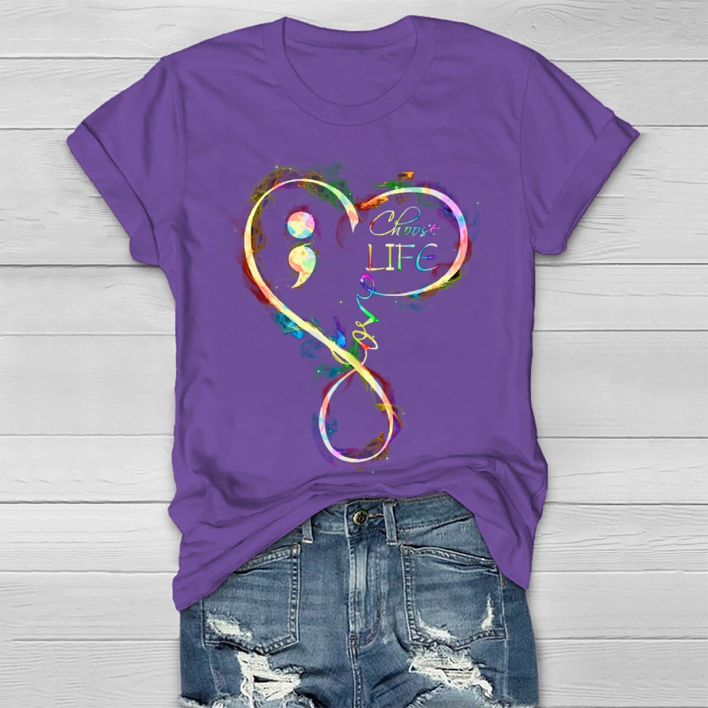 Choose Life Colorful Letters Healthwear T-shirt